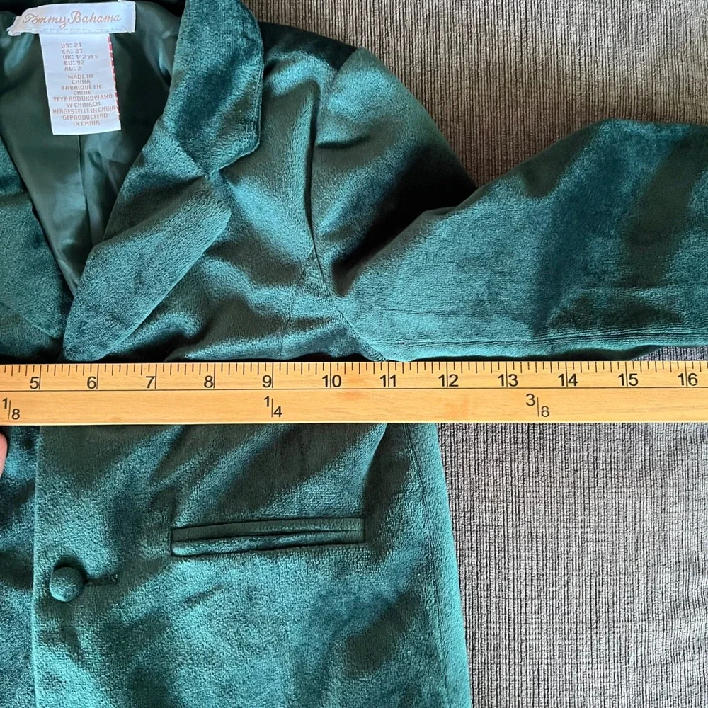 Tommy Bahama Boy Velvet Blazer Hunter Green 2T Toddler Holiday Sport Coat Jacket
